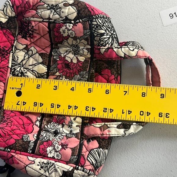 Vera Bradley Cosmetic Makeup Travel Bag Mocha Rouge Quilted Cotton Floral - Picture 12 of 16